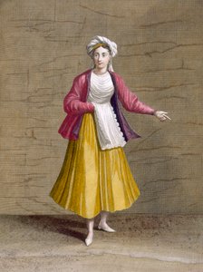 Mädchen von St. John of Patmos, aus Collection of One Hundred Prints Representing the Different Nations of the Levant von Charles de Ferriol, graviert von Gerard Scotin (1671-1716), 1707-08