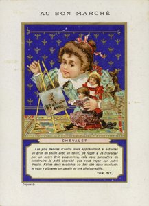 Mädchen spielt mit Puppenmalerei, Chevalet