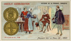 Goldmünzen von Heinrich IV., 1607 von French School