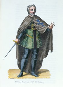 Großmeister des Deutschen Ordens, Illustration aus Histoire et Costumes des Ordres Monastiques von Pierre Helyot, 1842 von French School