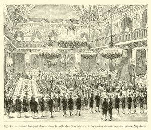 Großes Bankett im Saal der Marschälle anlässlich der Hochzeit von Prinz Napoleon von French School