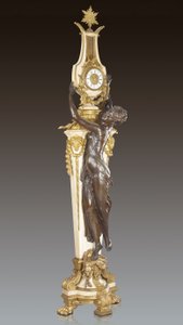 Grande Horloge, eine wichtige und monumentale Sockeluhr, entworfen von Frederic Piat und ausgeführt von Maison Millet, Paris, ca. 1890