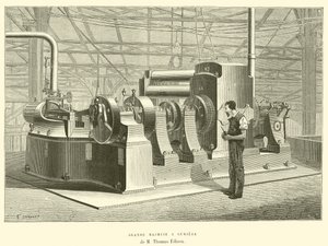 Große Lichtmaschine von Thomas Edison von French School