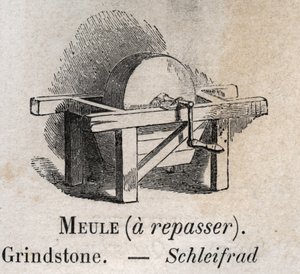 Schleifstein in „Das illustrierte Vokabular“ von Armand Le-Brun, 1890