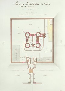 Grundriss des Erdgeschosses des Donjons in Vincennes von French School