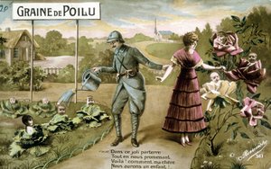 Haariger Samen: Auf diesem schönen Boden, während wir gehen, hier gehst du! wie mein Lieber, wir werden ein Kind haben von French School