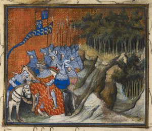 König Richard II. schlägt Heinrich von Monmouth während des Irlandfeldzugs zum Ritter, aus dem Buch der Gefangennahme und des Todes von König Richard II. von French School