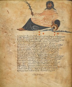 Illustration des Sternbildes Eridanus und Text, ca. 820-40