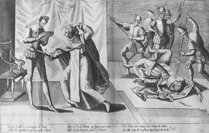 Heinrich III. von Frankreich, ermordet von Jacques Clement, 1. August 1589 von French School
