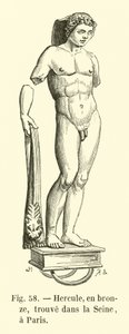 Herkules, in Bronze, gefunden in der Seine, Paris (Gravur)
