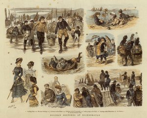 Ferien-Skizzen in Scarborough (Farblithografie) von French School