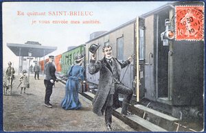 Urlaubspostkarte aus Saint-Brieuc, ca. 1910 (nach einem Foto) von French School