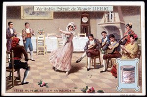 Flitterwochen in Andalusien - Chromolithographie. Liebig, ca. 1895