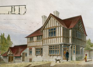 Haus eines kleinen Ladenbesitzers in London, Illustration aus Le Moniteur des architectes, 1884, graviert von Paul Louis Bury von French School