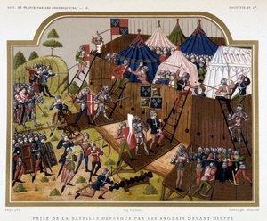 Hundertjähriger Krieg: Eroberung der Bastille, verteidigt von den Engländern vor Dieppe von French School