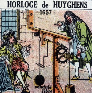 Huyghens Uhr 1657 (freies Pendel) - Gravur, Anfang 20. Jahrhundert von French School