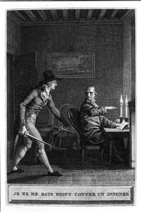 Ich kämpfe nicht wie ein Wahnsinniger Illustration aus „Julie oder Die neue Heloise“ von Jean Jacques Rousseau (1712-1788) 1780