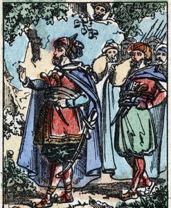 Illustration für die Geschichten aus Tausendundeiner Nacht. Ali-Baba (Ali Baba). Holzstich aus Imaging Pellerin - Epinal, sp. 19. Jahrhundert. von French School