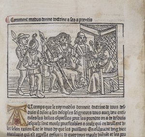 Illustration aus Le Livre du Roy Modus et de la Reine Racio von Henri Ferrieres, 1486
