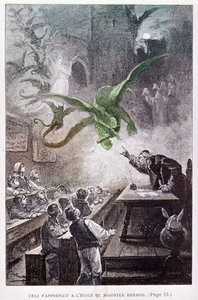 Illustration aus Das Karpatenschloss von Jules Verne, 1892 von French School