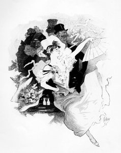 Illustration vom Plakat, das den ersten Grand Bal Masque Theatre de L