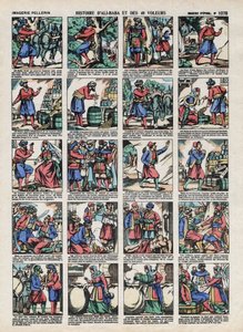 Bilder von Epinal aus dem Haus Pellerin - ca. 1913 - Illustration für die Geschichten aus Tausendundeiner Nacht. Geschichte von Ali Baba und den 40 Räubern