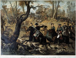 Kaiserin Eugenie und Napoleon III: Jagdszene in Compiègne
