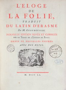 Lob der Torheit, 1751 (gedrucktes Papier) von French School