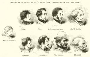 Einfluss der Moral oder Unmoral auf die Physiognomie (Gravur) von French School