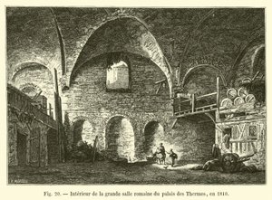 Innenraum des großen römischen Saals im Thermenpalast, 1810