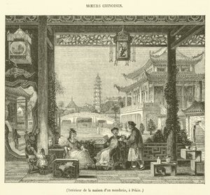 Innenansicht des Hauses eines Mandarins in Peking von French School