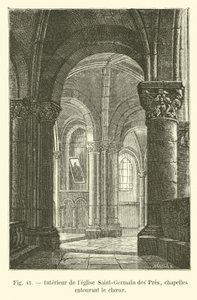 Innenraum der Kirche Saint-Germain des Prés, Kapellen um den Chor von French School
