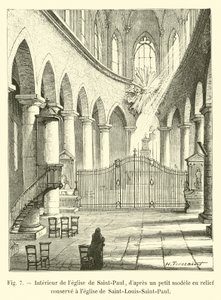 Inneres der Kirche von Saint-Paul, nach einem kleinen Reliefmodell, aufbewahrt in der Kirche Saint-Louis-Saint-Paul von French School