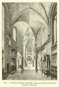 Innenraum der Kirche des Tempels, nach einer Zeichnung aus der Sammlung d
