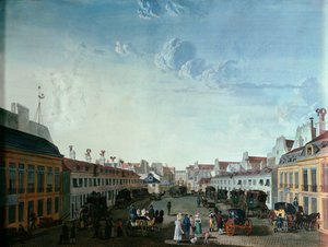 Innenhof des kaiserlichen Postkutschenamtes, frühes 19. Jahrhundert
