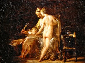 Innenraum mit einer Dame bei ihrem Bad, ca. 1800 von French School