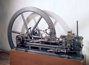 Verbrennungsmotor, entworfen von Etienne Lenoir (1822-1900) 1860 (Metall)