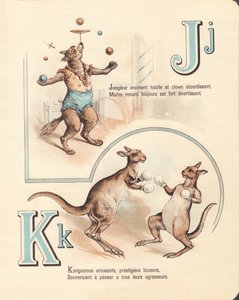 J K: Fröhlicher Fuchs, Jongleur, Känguru, Kickboxen