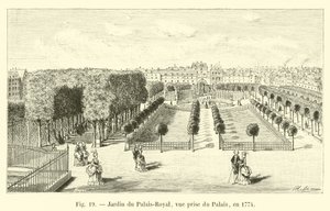 Garten des Palais-Royal, Blick vom Palast, im Jahr 1774 von French School