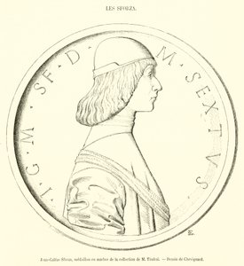 Jean-Galeas Sforza, Marmormedaillon aus der Sammlung von M. Timbal von French School