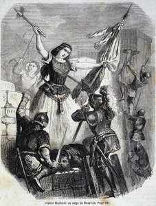 Jeanne Hachette in Beauvais im Jahr 1472 - in „Histoire de France“ von L.-P. Anquetil von French School