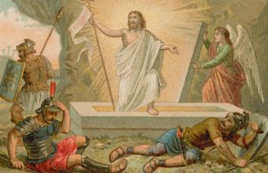 Jesus Christus erhebt sich aus seinem Grab
