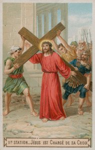 Jesus trägt sein Kreuz. Die zweite Station des Kreuzwegs