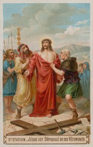 Jesus wird seiner Kleider beraubt. Die zehnte Station des Kreuzwegs