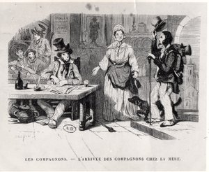 Geselle kommt in ein Gasthaus, ca. 1850