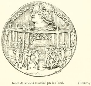 Julien de Medicis, ermordet von den Pazzi, Bronze