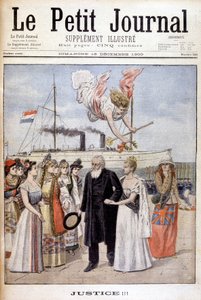 Gerechtigkeit! : Präsident Kruger kommt, um die Sache seines Volkes in Holland bei Königin Wilhelmine zu vertreten - in „Le Petit Journal“ vom 16.12.1900 (Gravur)
