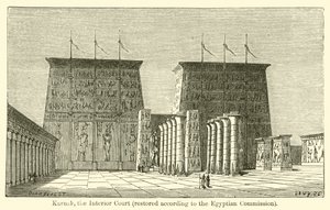 Karnak, der Innenhof, restauriert nach der ägyptischen Kommission von French School