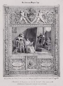 König Franz I. von Frankreich posiert für sein Porträt des italienischen Malers Tizian von French School
