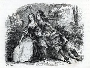 König Ludwig XIV. (1638-1715) und seine Geliebte Louise de La Valliere (1644-1710) (1846) von French School